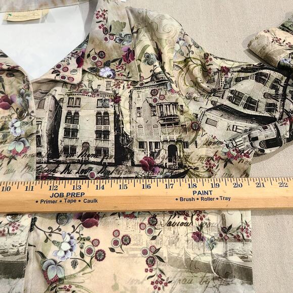 Impulse California Lightweight Button Jacket City Floral Print Wearable Arts - L - Picture 8 of 11
